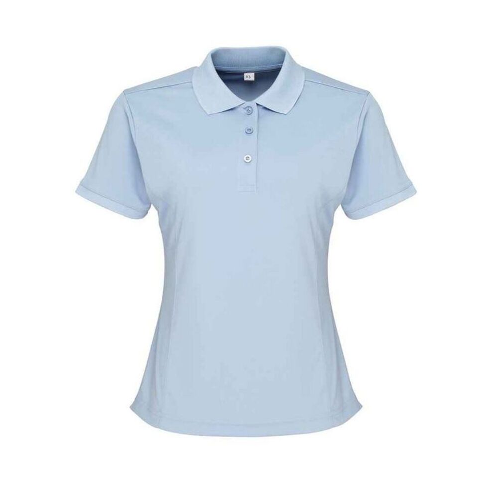 Premier Womens/Ladies Coolchecker Polo Shirt / Light Blue